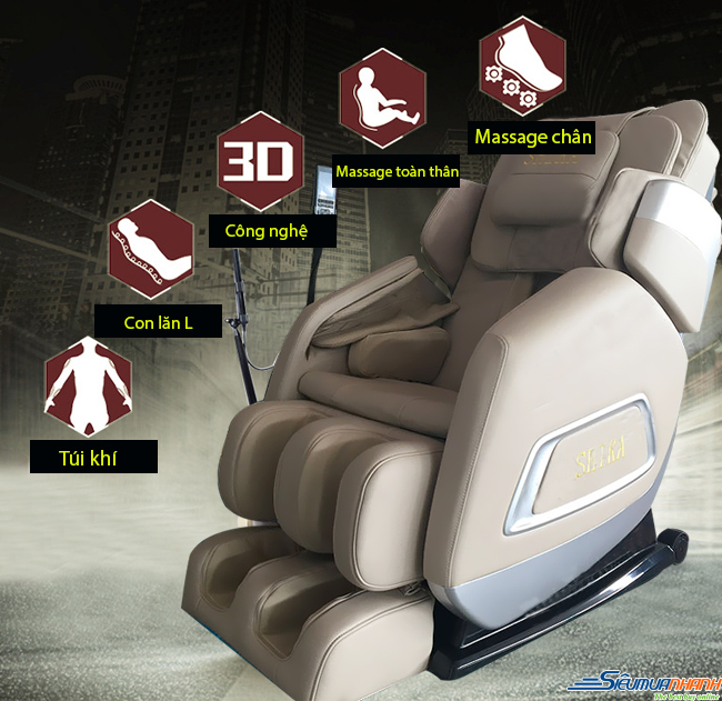 Ghế massage toàn thân 3D Shika SK-8908 cao cấp